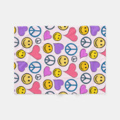 Friedensläufe Liebe Laugh Pattern Fleecedecke (Vorderseite (Horizontal))