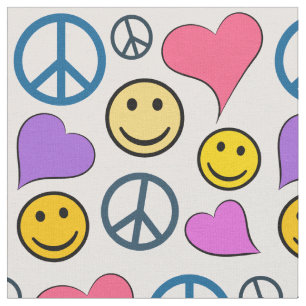 Friedensläufe Liebe Laugh Pattern Stoff