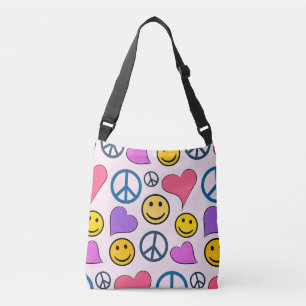 Friedensläufe Liebe Laugh Pattern Tragetaschen Mit Langen Trägern
