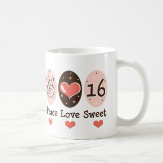 FriedensLiebe-16. Geburtstag-Geburtstags-Tasse Kaffeetasse