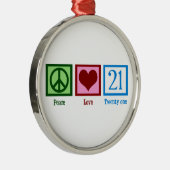 FriedensLiebe 21 Silbernes Ornament (Rechts)
