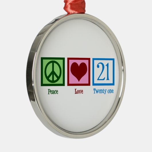 FriedensLiebe 21 Silbernes Ornament (Rechts)