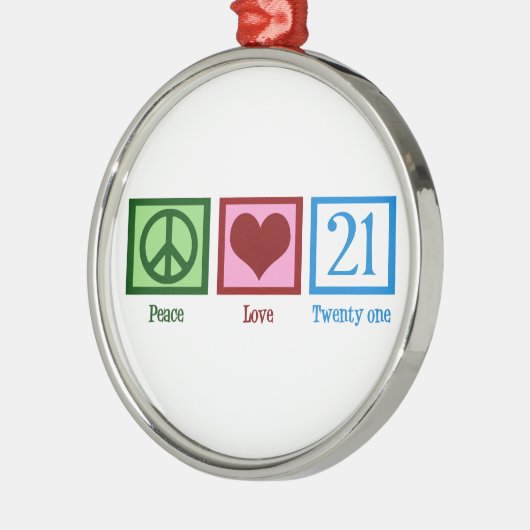 FriedensLiebe 21 Silbernes Ornament (Links)