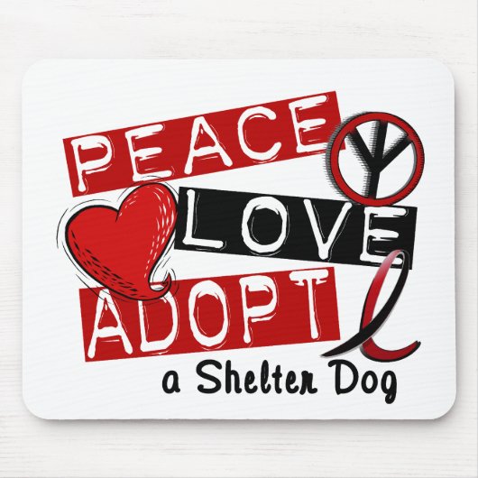 FRIEDENSLiebe ADOPTIEREN einen Schutz-Hund Mousepad (Vorne)