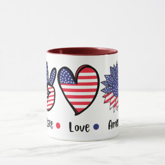 Friedensliebe Amerika Patriotischer Becher | USA-F Tasse