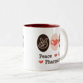 FriedensLiebe-Apotheken-Tasse Zweifarbige Tasse (VorderseiteRechts)