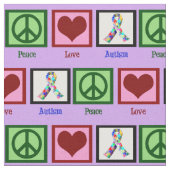 FriedensLiebe-Autismus Stoff (Nahaufnahme)