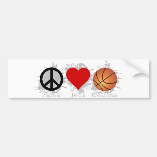 FriedensLiebe-Basketball-Emblem Autoaufkleber (Vorne)