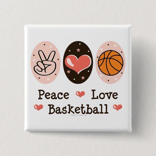 FriedensLiebe-Basketball-Knopf Button (Vorderseite)