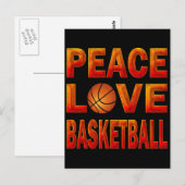 FRIEDENSLIEBE BASKETBALL POSTKARTE (Vorne/Hinten)