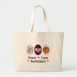 FriedensLiebe-Basketball-Taschen-Tasche Jumbo Stoffbeutel