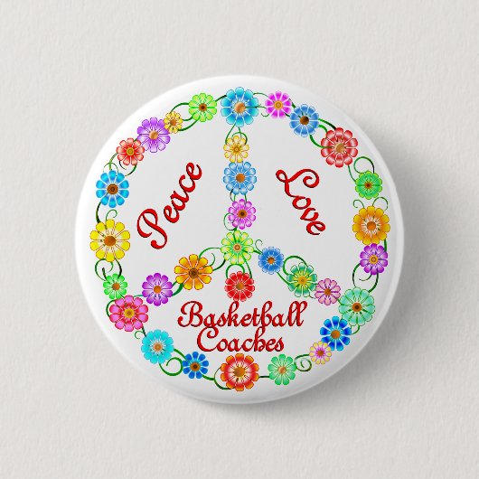 FRIEDENSLiebe-BASKETBALL-TRAINER Button (Vorderseite)