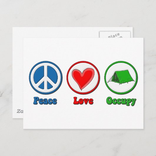 FriedensLiebe besetzen Postkarte (Vorne/Hinten)