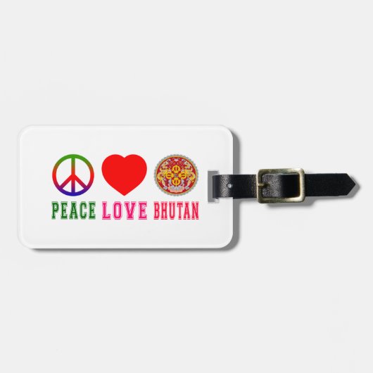 FriedensLiebe Bhutan Gepäckanhänger (Vorderseite horizontal)