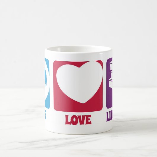 FriedensLiebe-Bibliotheks-Tasse Kaffeetasse (Mittel)