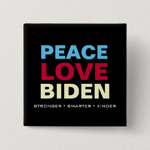 FRIEDENSLIEBE BIDEN Stärker Smarter Kinderplatz Button