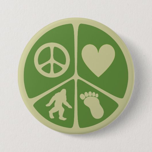 FriedensLiebe Bigfoot Button (Vorderseite)