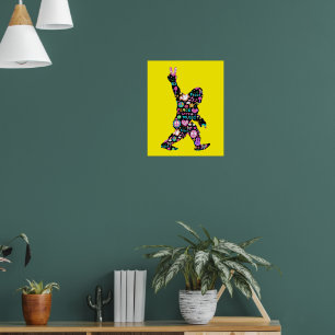 Friedensliebe Bigfoot Hippie Lustiger Bigfoot-Lieb Poster