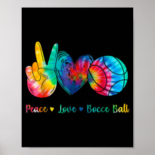 Friedensliebe Bocce Ball Krawatte Illustration Poster