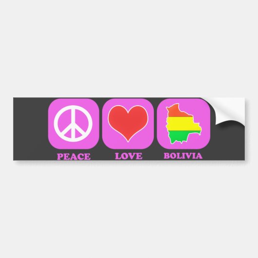 FriedensLiebe Bolivien Autoaufkleber (Vorne)