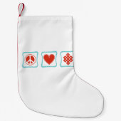 FriedensLiebe-Buddhismus-Quadrate Kleiner Weihnachtsstrumpf (Vorderseite)