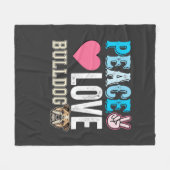 Friedensliebe Bulldogge Vektor Fleecedecke (Vorderseite (Horizontal))