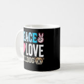 Friedensliebe Bulldogge Vektor Kaffeetasse (Vorderseite Links)