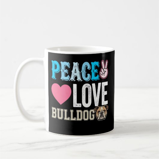 Friedensliebe Bulldogge Vektor Kaffeetasse (Links)