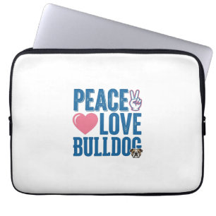 Friedensliebe Bulldogge Vintage Hundeshirt Design Laptopschutzhülle