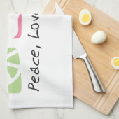 FriedensLiebe-Bulldoggen Geschirrtuch (Viertel Falte)