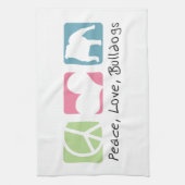 FriedensLiebe-Bulldoggen Geschirrtuch (Vertikal)