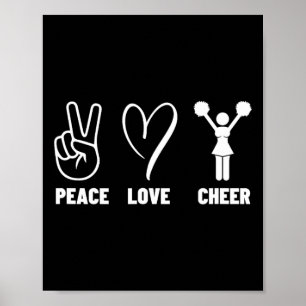 Friedensliebe Cheer Stolz Cheerleader Frauen Cheer Poster