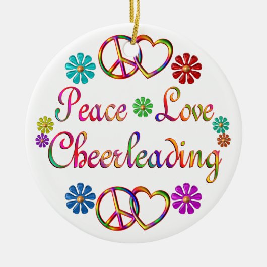 FRIEDENSLiebe CHEERLEADING Keramik Ornament (Vorne)