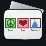 FriedensLiebe-Chemie Laptopschutzhülle<br><div class="desc">Ein Friedenszeichen,  Herz und ein Chemiebecher benutzt in einem Wissenschaftsexperiment verwendet von den Wissenschaftlern.</div>