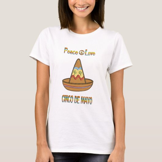 FriedensLiebe Cinco De Mayo T-Shirt (Vorderseite)