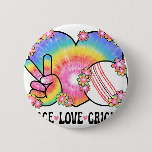 Friedensliebe Cricket Liebhaber 60er 70er Hippie O Button