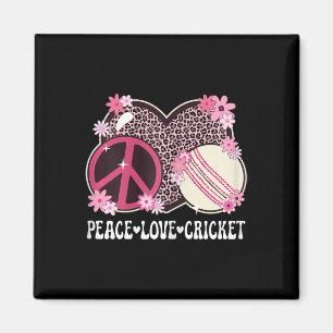 Friedensliebe Cricket Liebhaber Leoparden Druck Fr Magnet