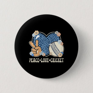 Friedensliebe Cricket Liebhaber Outfit Gepard Druc Button
