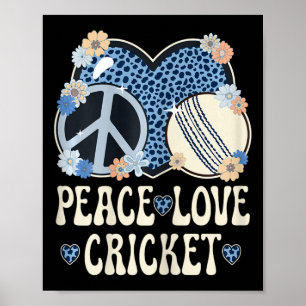 Friedensliebe Cricket Liebhaber Outfit Gepard Druc Poster