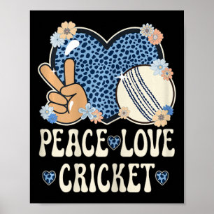 Friedensliebe Cricket Liebhaber Outfit Gepard Druc Poster