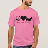FriedensLiebe-Dachshund-Jagdhund 1 T-Shirt (Vorderseite)