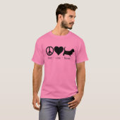 FriedensLiebe-Dachshund-Jagdhund 1 T-Shirt (Vorne ganz)