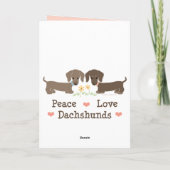 FriedensLiebe-Dackel-Gruß-Karte Karte (Rückseite)