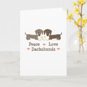FriedensLiebe-Dackel-Gruß-Karte Karte (Gelbe Blume)