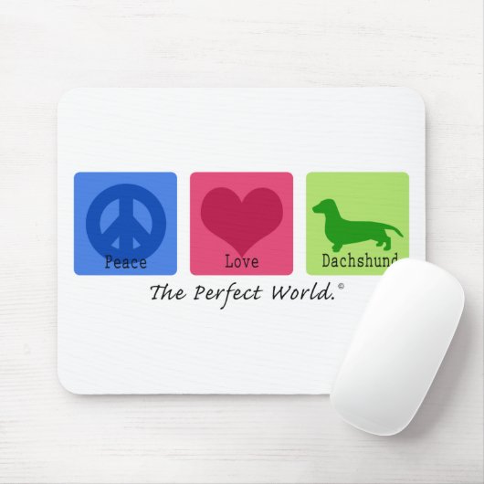 FriedensLiebe-Dackel Mousepad (Mit Mouse)