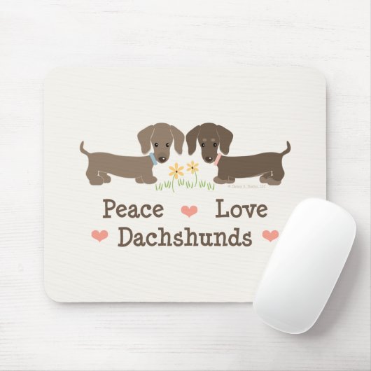 FriedensLiebe-Dackeln Mousepad (Mit Mouse)