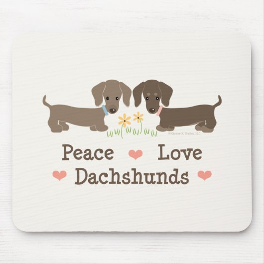 FriedensLiebe-Dackeln Mousepad (Vorne)