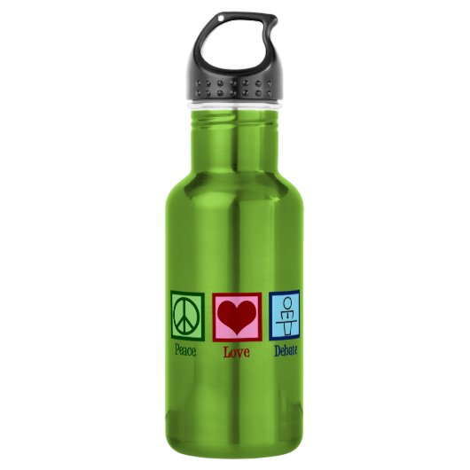 FriedensLiebe-Debatten-Team Edelstahlflasche (Vorderseite)