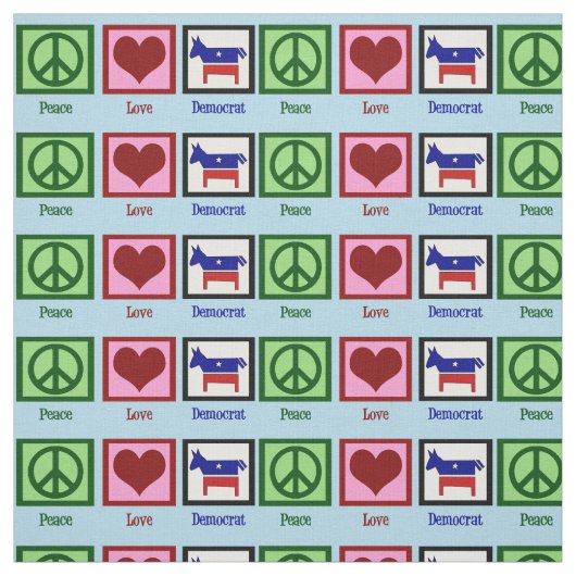 FriedensLiebe Demokrat Stoff (Muster)