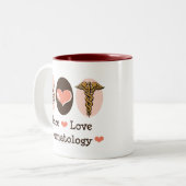 FriedensLiebe-Dermatologie-Tasse Zweifarbige Tasse (Vorderseite Links)